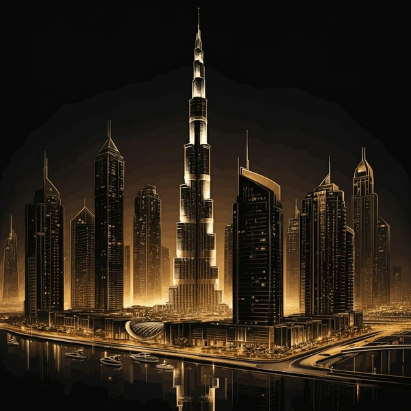 dubai-skyline-black-gold-color-600nw-2528454983